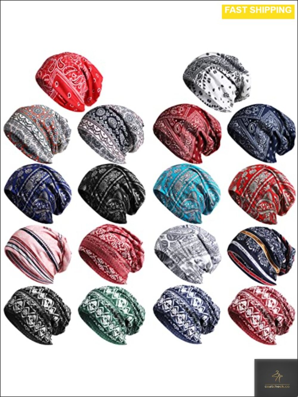 Thin Knit Slouchy Beanie Cap Stretchy Baggy Sleep Hat Unisex Hip-Hop